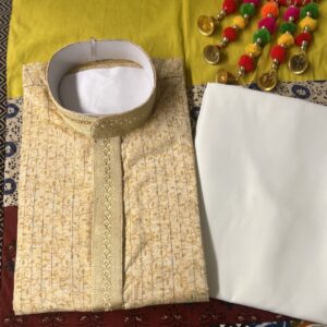 COTTON KURTA PYJAMA BEIGE