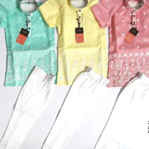 KIDS KURTA PYJAMA SETS SKY/ YELLOW/ PINK