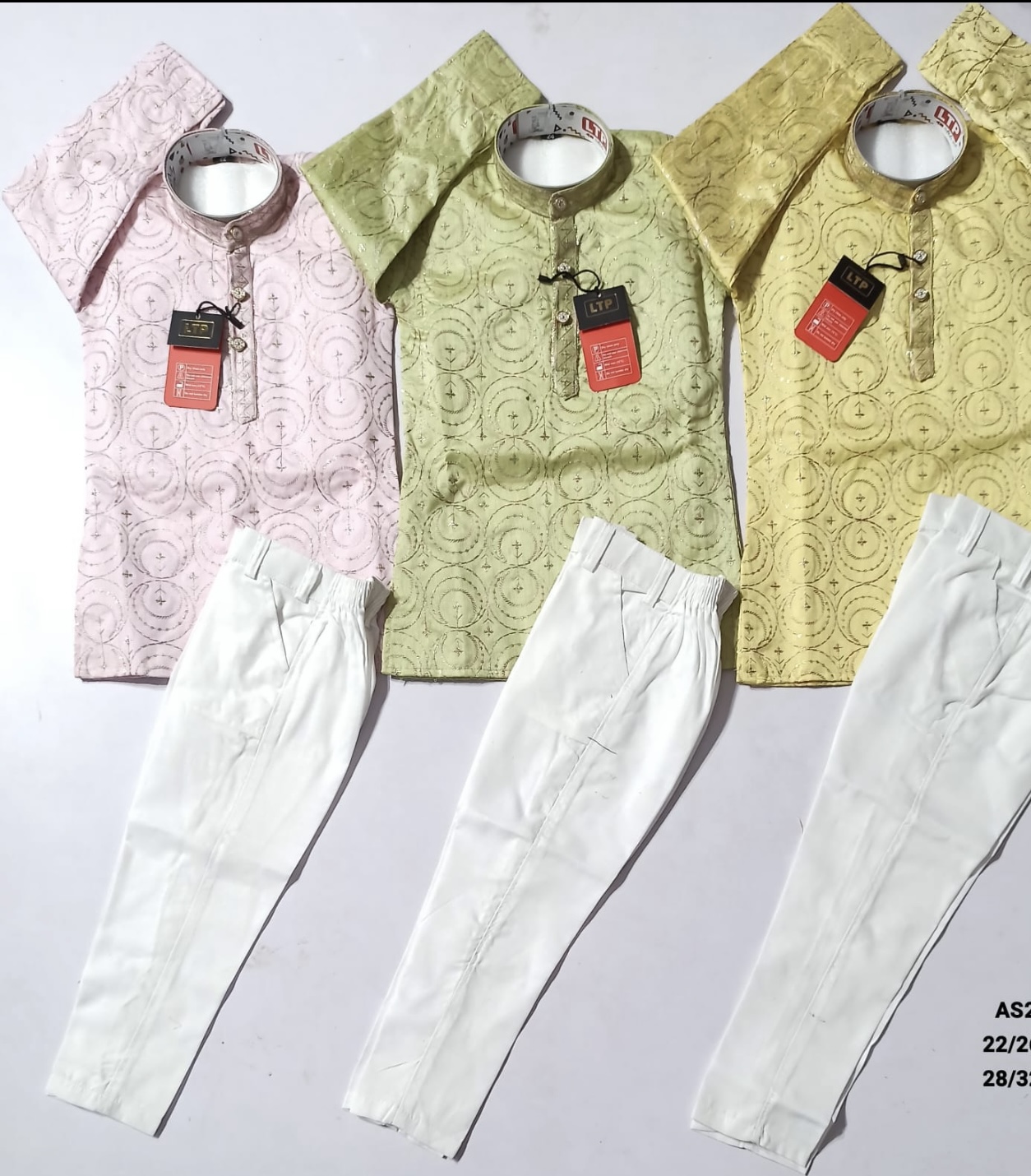 KIDS KURTA PYJAMA PINK,GREEN,YELLOW COLOURS