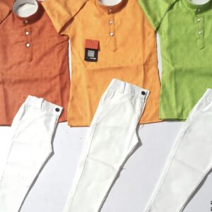 KIDS KURTA PYJAMA ORANGE,GREEN,RUST COLOURS