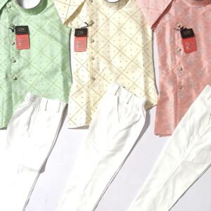 kIDS KURTA PYJAMA  PINK, GREEN, GOLDEN COLOURS