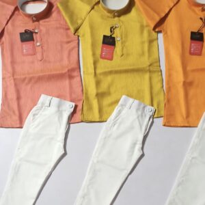 KIDS KURTA PYJAMA PINK , MUSTARD, ORANGE COLOURS
