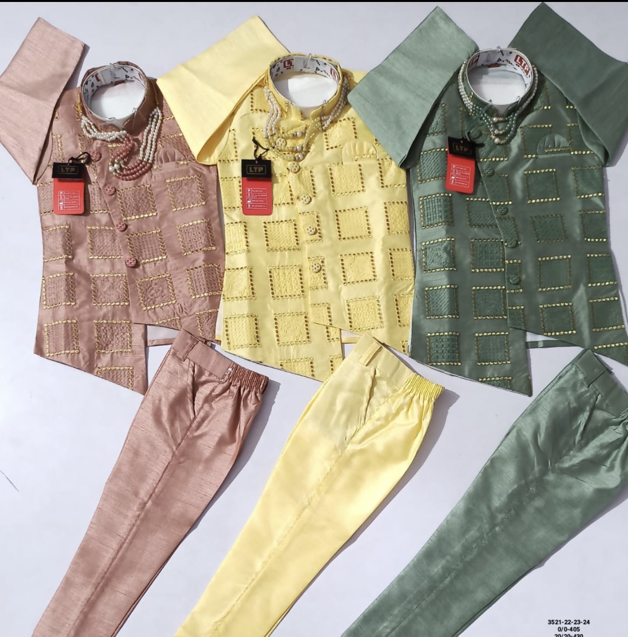 KIDS WAISTCOAT WITH PANT GREEN