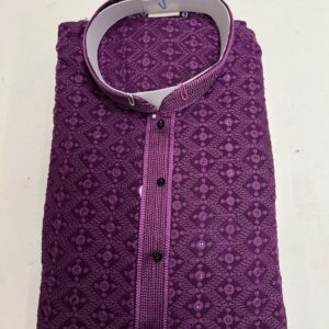 CHIKAN KARI KURTA PYJAMA PURPIE COLOUR