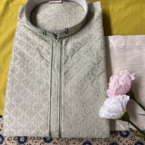 CHIKAN KARI KURTA PYJAMA SAGE COLOUR