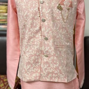 KURTA PYJAMA WITH WAISTCOAT PINK COLOUR