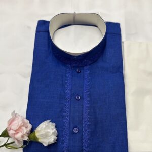COTTON KURTA PYJAMA NAVY BLUE