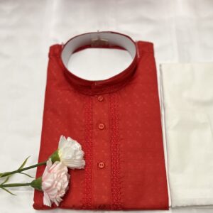 COTTON KURTA PYJAMA MAROON COLOUR