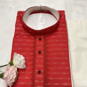 COTTON KURTA PYJAMA MAROON COLOUR
