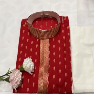 COTTON KURTA PYJAMA MAROON COLOUR
