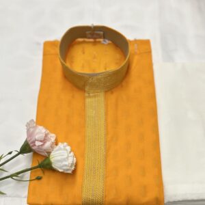 COTTON KURTA PYJAMA ORANGE COLOUR