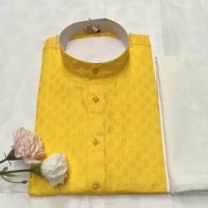 COTTON KURTA PYJAMA YELLOW COLOUR