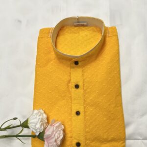 CHIKAN KARI KURTA PYJAMA ORANGE COLOUR