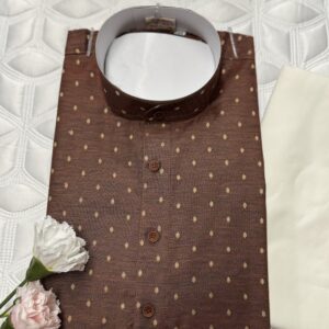 COTTON KURTA PYJAMA BROWN
