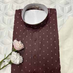 COTTON KURTA PYJAMA RUST