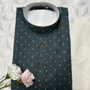 COTTON KURTA PYJAMA GREEN
