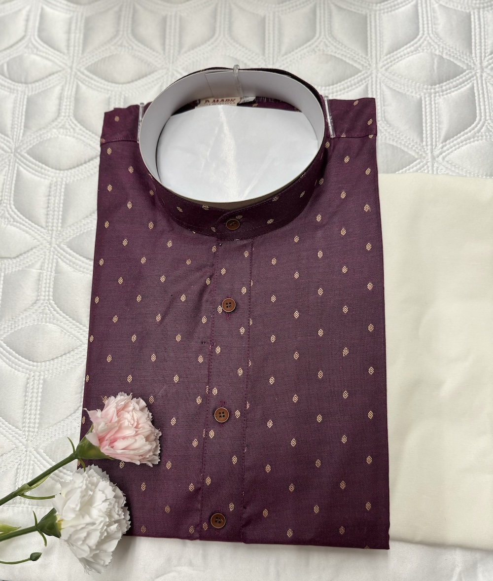 COTTON KURTA PYJAMA PURPLE