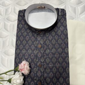 COTTON KURTA PYJAMA BLUE