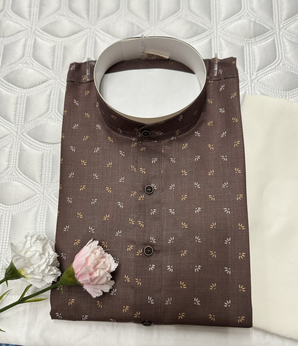 COTTON KURTA PYJAMA BROWN
