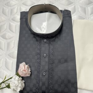 COTTON KURTA PYJAMA GREY