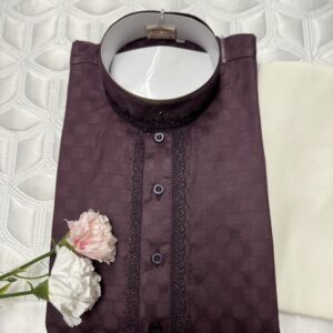 COTTON KURTA PYJAMA PURPLE