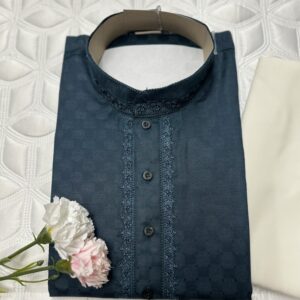 COTTON KURTA PYJAMA TEAL