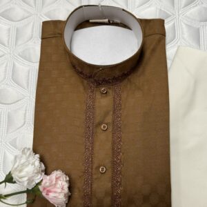 COTTON KURTA PYJAMA BROWN