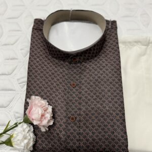 COTTON KURTA PYJAMA BROWN