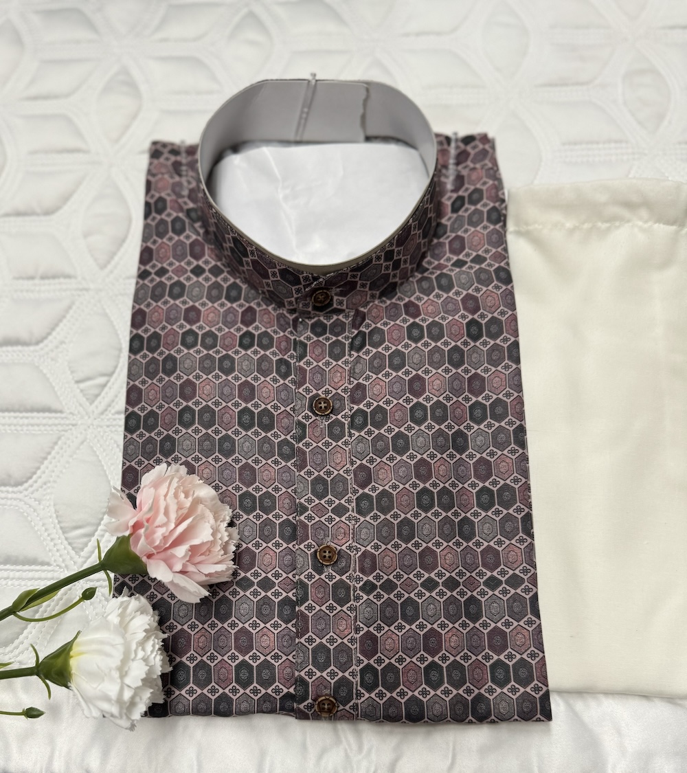 COTTON KURTA PYJAMA PURPLE