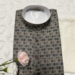 COTTON KURTA PYJAMA GREYISH GREEN
