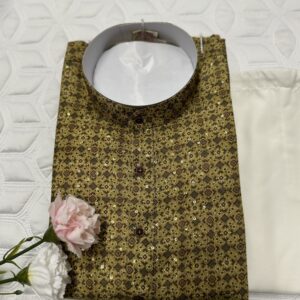COTTON KURTA PYJAMA MUSTARD