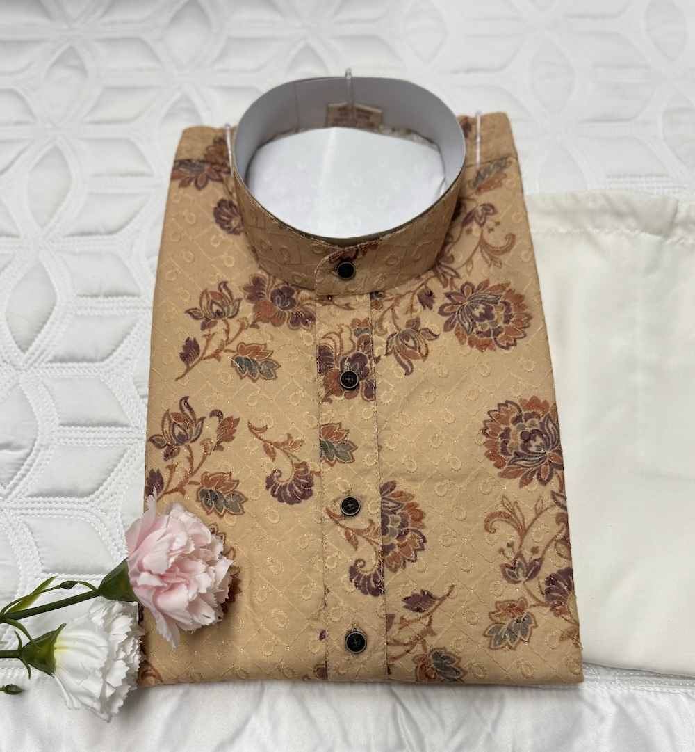 COTTON KURTA PYJAMA BEIGE