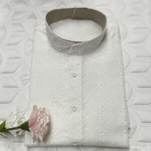 COTTON KURTA PYJAMA WHITE