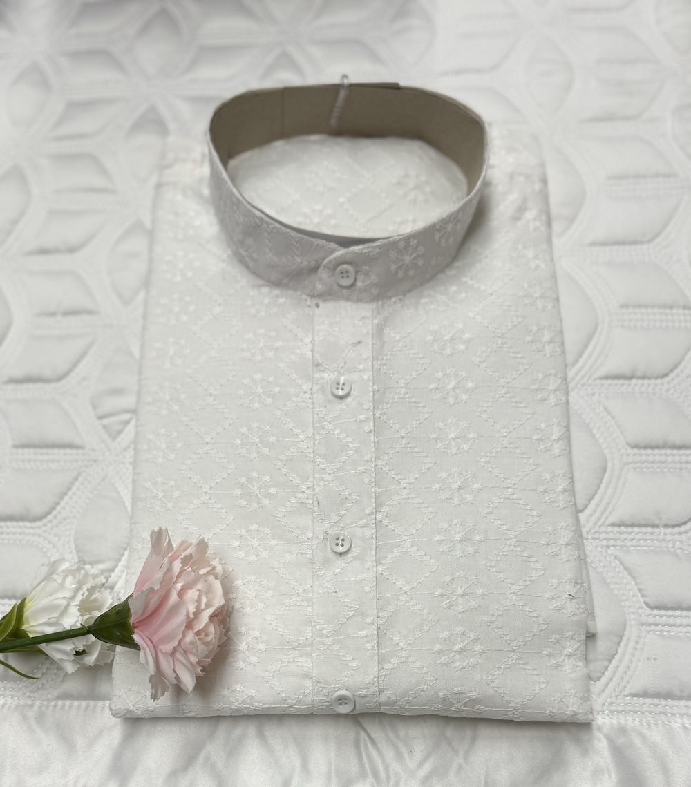 COTTON KURTA PYJAMA WHITE