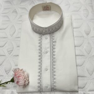 COTTON KURTA PYJAMA WHITE