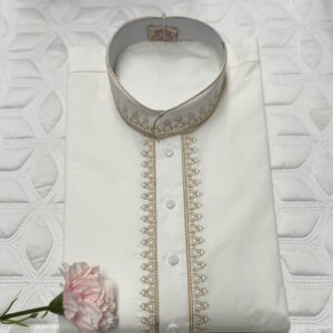 COTTON KURTA PYJAMA WHITE