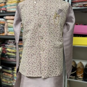 KURTA PYZAMA WITH WAISTCOAT PURPLE COLOUR